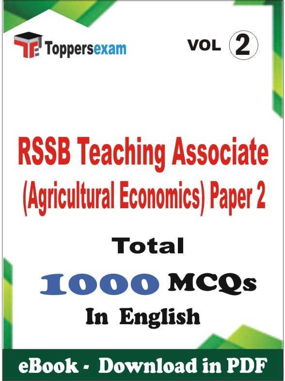 RSSB Teaching Associate (Agricultural Economics) Paper 2 PDF Book In English - MCQ / Objective Questions (VOL.2)