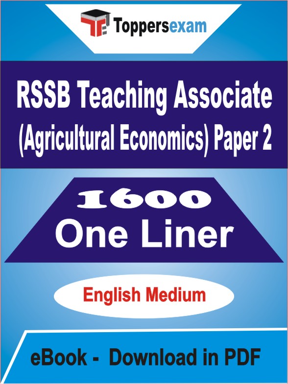 RSSB Teaching Associate (Agricultural Economics) Paper 2 One Liner Book PDF in English