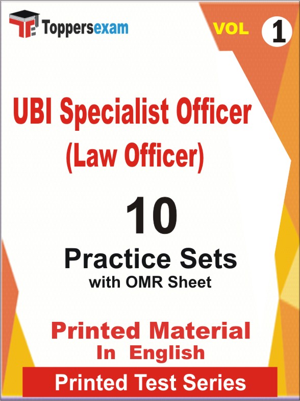 UBI Specialist Officer (Law Officer) Book in English - Practice Set (VOL.1)