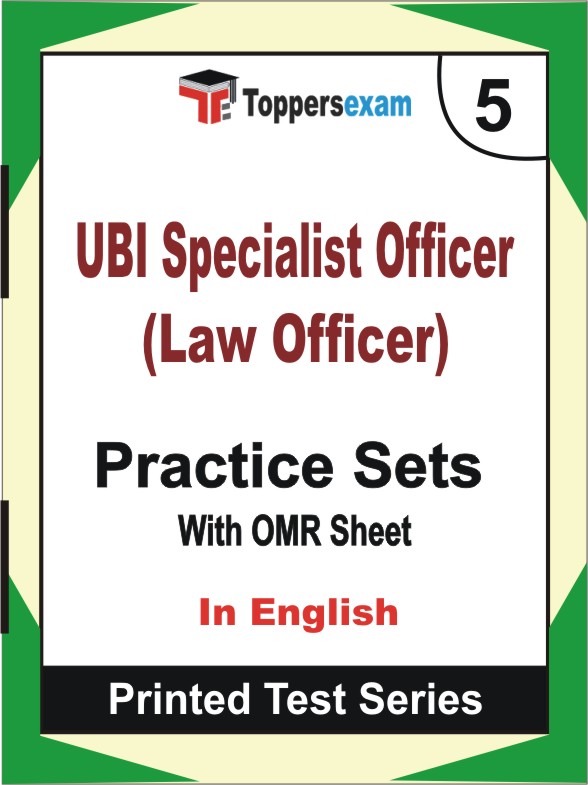 UBI Specialist Officer (Law Officer) Book in English - Mock Test / Practice Set