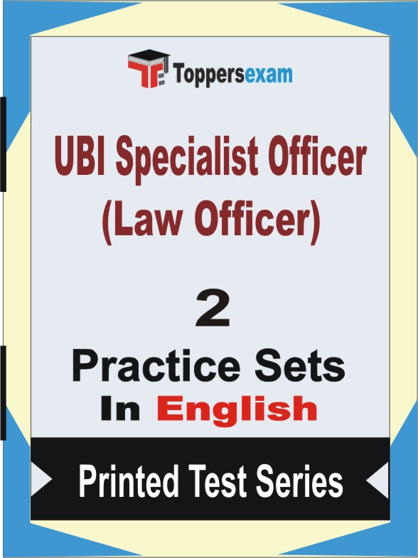 UBI Specialist Officer (Law Officer) Book in English - Question Paper / Practice Set
