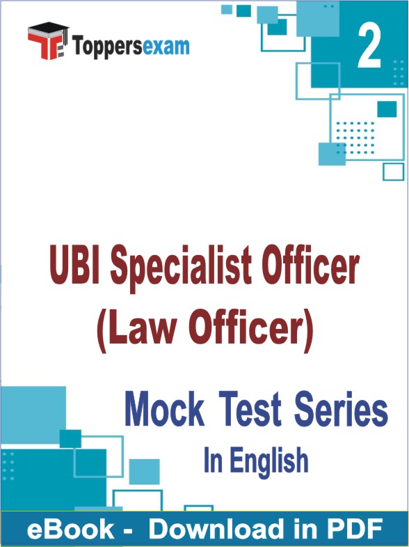 UBI Specialist Officer (Law Officer) PDF Book In English - Question Paper