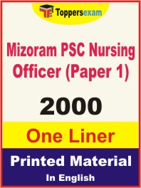 Mizoram PSC Nursing Officer (Paper 1) One Liner Book in English