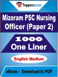 Mizoram PSC Nursing Officer (Paper 2) One Liner Book PDF in English