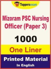 Mizoram PSC Nursing Officer (Paper 3) One Liner Book in English