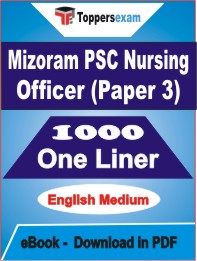Mizoram PSC Nursing Officer (Paper 3) One Liner Book PDF in English