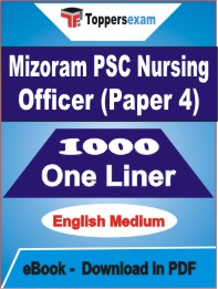 Mizoram PSC Nursing Officer (Paper 4) One Liner Book PDF in English