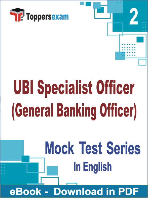 UBI Specialist Officer (General Banking Officer) PDF Book In English - Question Paper