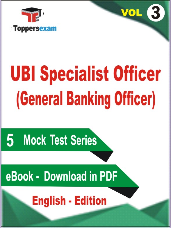 UBI Specialist Officer (General Banking Officer) Test PDF Book in English - Practice Set /Mock Test (VOL.3)