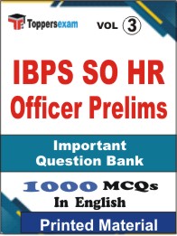 IBPS SO HR Officer (Prelims) Book in English - Objective MCQ (VOL.3)