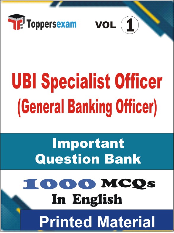 UBI Specialist Officer (General Banking Officer) Book in English - Objective MCQ (VOL.1)