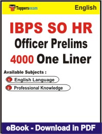 IBPS SO HR Officer (Prelims) One Liner Book PDF in English