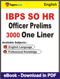 IBPS SO HR Officer (Prelims) One Liner Book PDF in English