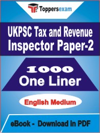 UKPSC Tax and Revenue Inspector Paper-2 One Liner Book PDF in English