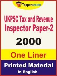 UKPSC Tax and Revenue Inspector Paper-2 One Liner Book in English