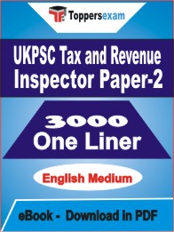 UKPSC Tax and Revenue Inspector Paper-2 One Liner Book PDF in English