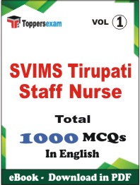 SVIMS Tirupati Staff Nurse PDF Book in English - MCQ / Objective Questions (VOL.1)