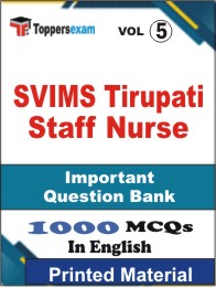SVIMS Tirupati Staff Nurse Book in English - Objective MCQ (VOL.5)