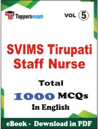 SVIMS Tirupati Staff Nurse PDF Book in English - MCQ / Objective Questions (VOL.5)