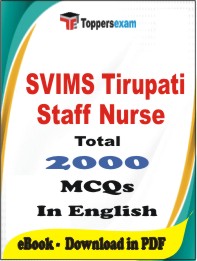 SVIMS Tirupati Staff Nurse PDF Book in English - MCQ / Objective Questions