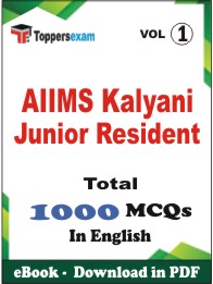 AIIMS Kalyani Junior Resident PDF Book in English - MCQ / Objective Questions (VOL.1)