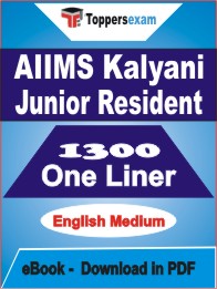 AIIMS Kalyani Junior Resident One Liner Book PDF in English