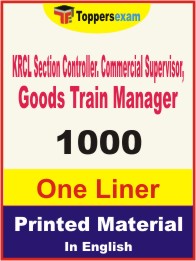 KRCL Section Controller. Commercial Supervisor, Goods Train Manager One Liner Book in English