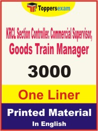 KRCL Section Controller. Commercial Supervisor, Goods Train Manager One Liner Book in English