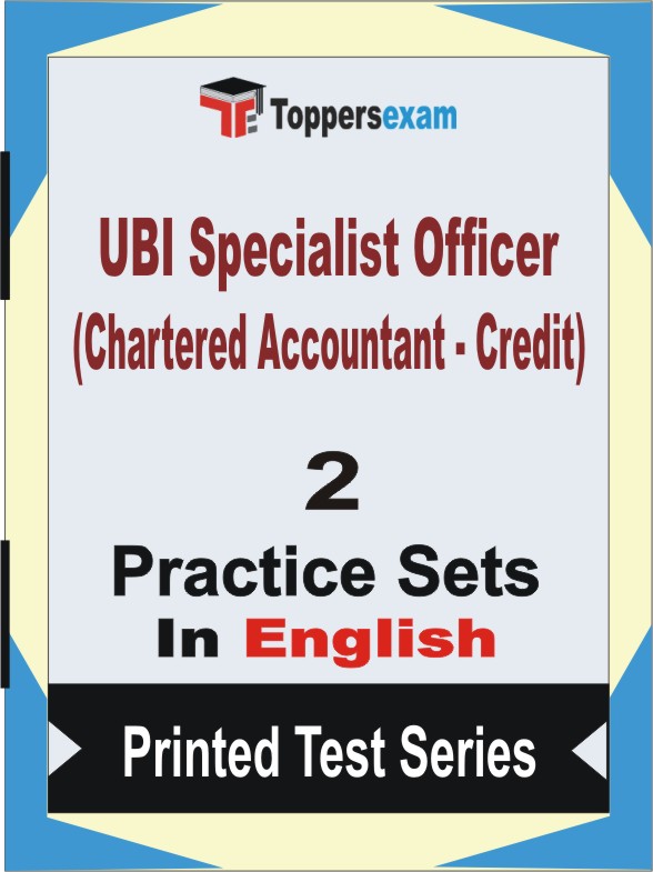 UBI Specialist Officer (Chartered Accountant - Credit) Book in English - Question Paper / Practice Set