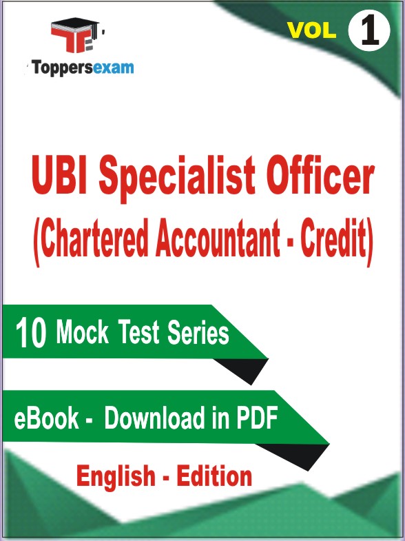 UBI Specialist Officer (Chartered Accountant - Credit) Test PDF Book in English - Mock Test/Practice Set (VOL.1)