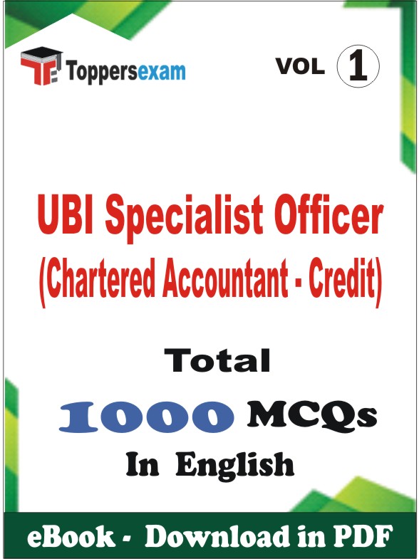 UBI Specialist Officer (Chartered Accountant - Credit) PDF Book In English - MCQ / Objective Questions (VOL.1)