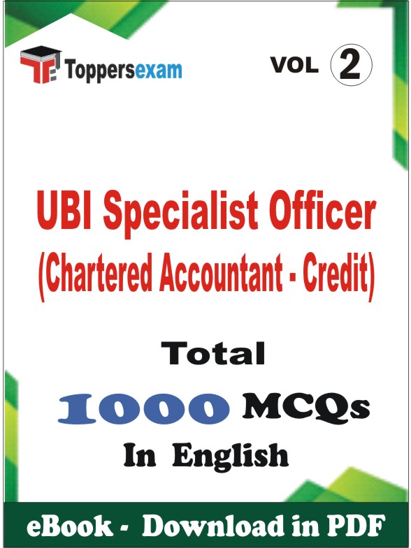 UBI Specialist Officer (Chartered Accountant - Credit) PDF Book In English - MCQ / Objective Questions (VOL.2)