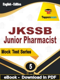 JKSSB Junior Pharmacist Test PDF Book In English - Practice Set