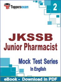 JKSSB Junior Pharmacist Test PDF Book In English - Question Paper