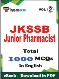 JKSSB Junior Pharmacist PDF Book in English - MCQ / Objective Questions (VOL.2)