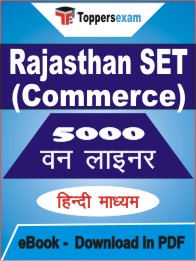 Rajasthan SET (Commerce) One Liner Book PDF in Hindi