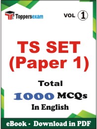 TS SET (Paper 1) PDF Book in English - MCQ / Objective Questions (VOL.1)