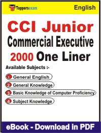 CCI Junior Commercial Executive One Liner Book PDF in English