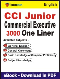 CCI Junior Commercial Executive One Liner Book PDF in English