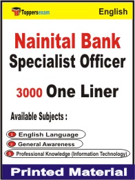 Nainital Bank Specialist Officer One Liner Book in English