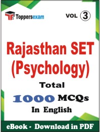 Rajasthan SET (Psychology) PDF Book In English - MCQ / Objective Questions (VOL.3)