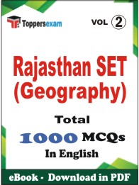 Rajasthan SET (Geography) PDF Book in English - MCQ / Objective Questions (VOL.2)