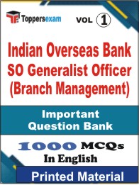 Indian Overseas Bank SO Generalist Officer (Branch Management) Book in English - Objective MCQ (VOL.1)