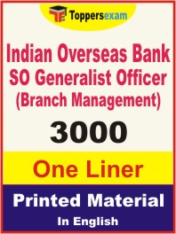 Indian Overseas Bank SO Generalist Officer (Branch Management) One Liner Book in English