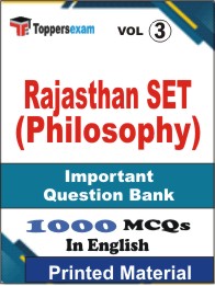 Rajasthan SET (Philosophy) Book in English - Objective MCQ (VOL.3)