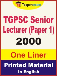 TGPSC Senior Lecturer (Paper-1) One Liner Book in English