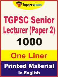 TGPSC Senior Lecturer (Paper-2) One Liner Book in English