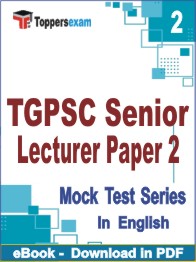 TGPSC Senior Lecturer (Paper-2) PDF Book In English - Question Paper