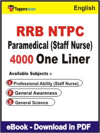 RRB NTPC Paramedical (Staff Nurse) One Liner Book PDF in English