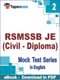 RSMSSB JE (Civil - Diploma) Test PDF Book In English - Question Paper